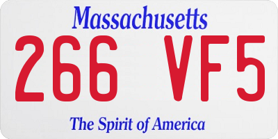 MA license plate 266VF5