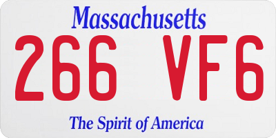 MA license plate 266VF6