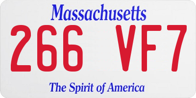 MA license plate 266VF7