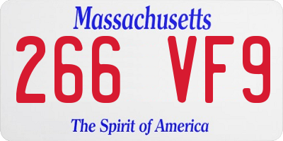MA license plate 266VF9