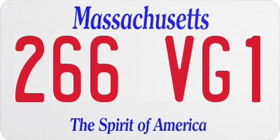 MA license plate 266VG1