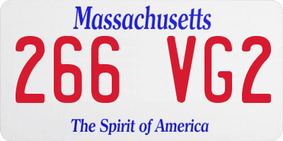 MA license plate 266VG2
