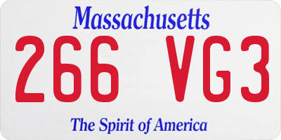 MA license plate 266VG3