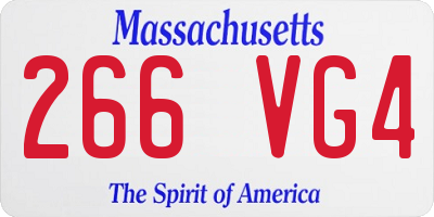 MA license plate 266VG4