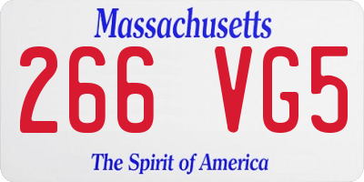 MA license plate 266VG5