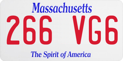 MA license plate 266VG6