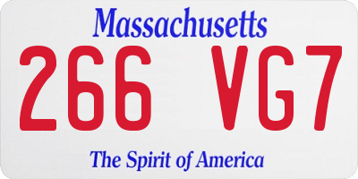 MA license plate 266VG7