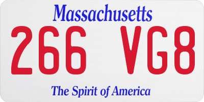 MA license plate 266VG8