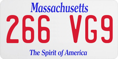 MA license plate 266VG9