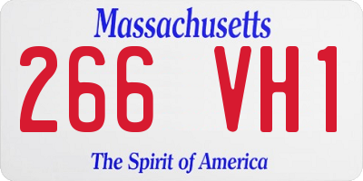 MA license plate 266VH1