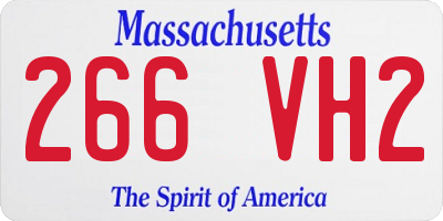 MA license plate 266VH2