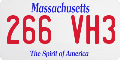 MA license plate 266VH3