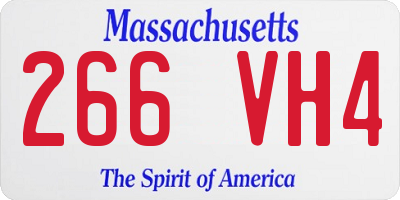 MA license plate 266VH4