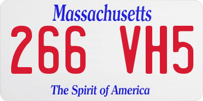 MA license plate 266VH5