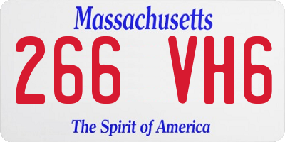 MA license plate 266VH6