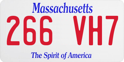 MA license plate 266VH7