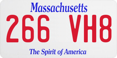MA license plate 266VH8