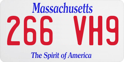 MA license plate 266VH9