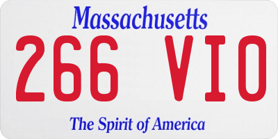 MA license plate 266VI0