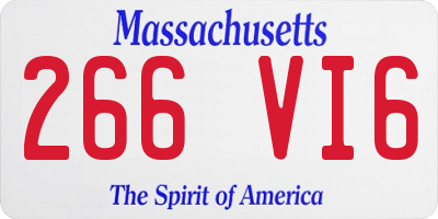 MA license plate 266VI6