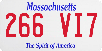 MA license plate 266VI7