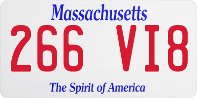 MA license plate 266VI8