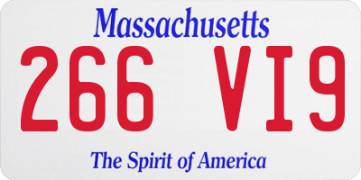 MA license plate 266VI9