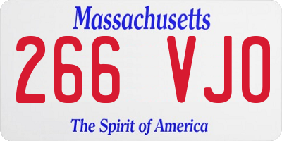 MA license plate 266VJ0