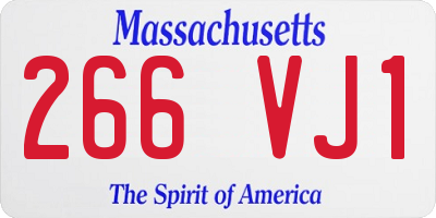 MA license plate 266VJ1