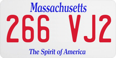 MA license plate 266VJ2