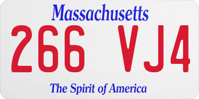 MA license plate 266VJ4