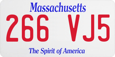 MA license plate 266VJ5