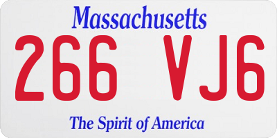 MA license plate 266VJ6
