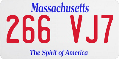 MA license plate 266VJ7