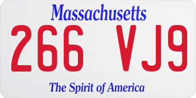 MA license plate 266VJ9
