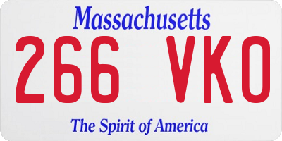 MA license plate 266VK0