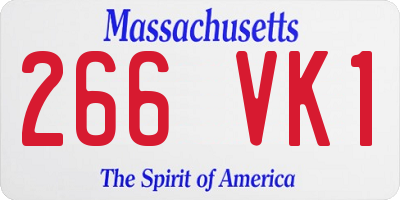 MA license plate 266VK1