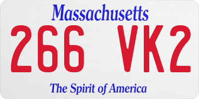 MA license plate 266VK2