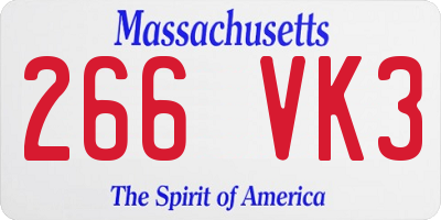 MA license plate 266VK3