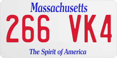 MA license plate 266VK4