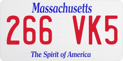 MA license plate 266VK5
