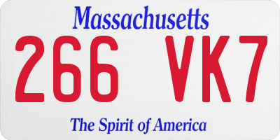 MA license plate 266VK7