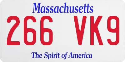 MA license plate 266VK9