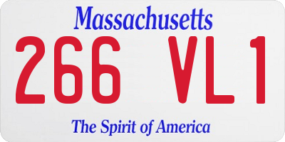 MA license plate 266VL1