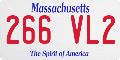MA license plate 266VL2