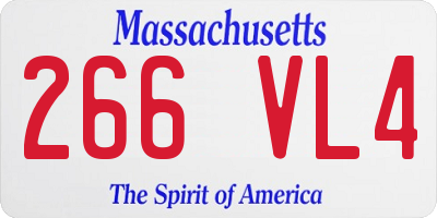 MA license plate 266VL4