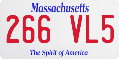 MA license plate 266VL5