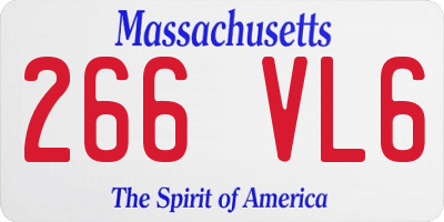 MA license plate 266VL6