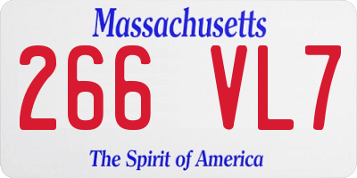 MA license plate 266VL7