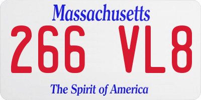 MA license plate 266VL8
